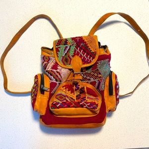 Small handmade leather backpack